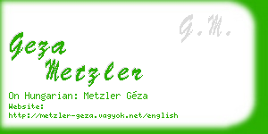 geza metzler business card